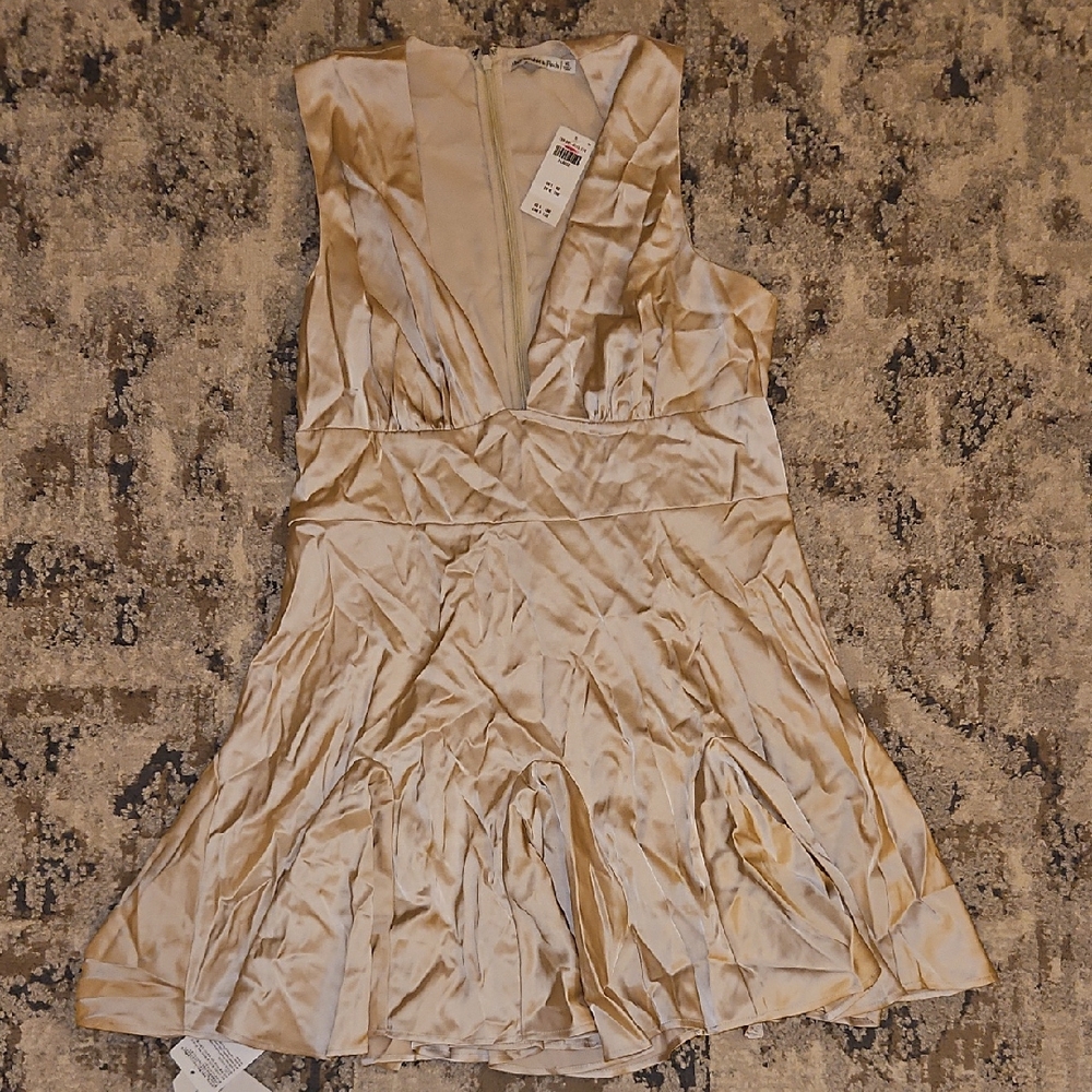 Abercrombie & Fitch Shimmering Tan Mini Dress